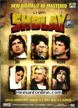 Sholay 1975 Amitabh Bachchan, Dharmendra, Hema Malini, Sanjeev Kumar, Amjad Khan, Jaya Bachchan, A K Hangal, Satyen Kappu, Mac Mohan, Sachin, Jagdeep, Asrani, Leela