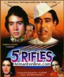 Five Rifles 1974 Rajesh Khanna, Shashi Kapoor, Ambika Johar, I. S. Johar, Veena