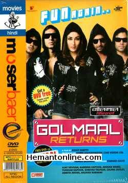 Golmaal Returns 2008 Ajay Devgan, Kareena Kapoor, Arshad Warsi, Tusshar Kapoor, Shreyas Talpade, Celina Jaitley, Amrita Arora, Anjana Sukhani