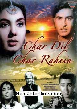 Char Dil Char Rahein 1959 Raj Kapoor, Shammi Kapoor, Meena Kumari, Ajit, Anwar Hussain, Kum Kum, David, Kumari Naaz, Nimmi